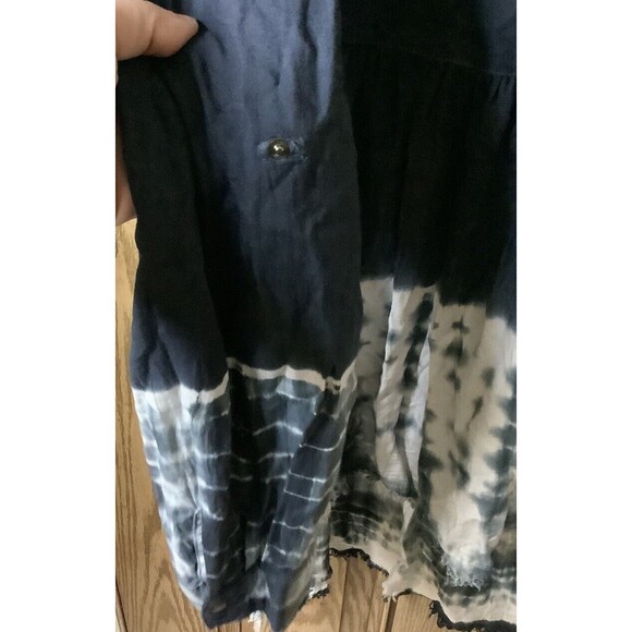 Umgee Women’s Sz S Blue Tie Dye Tunic Top Blouse Roll Tab Sleeves High Low Hem - Picture 9 of 9